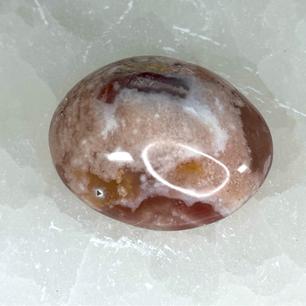 Flower Agate Palm Stone with Carnelian Banding